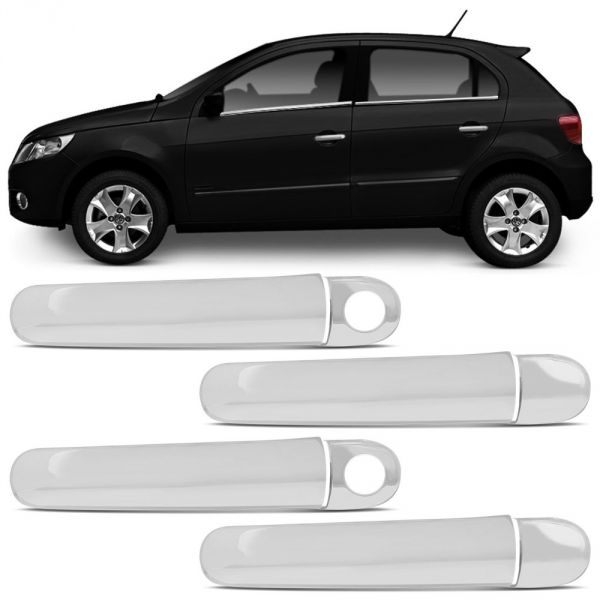 Kit Aplique Maçaneta Cromado Fox 03 a 09 Golf 99 a 07 Gol G5 09 a 12 4 Portas